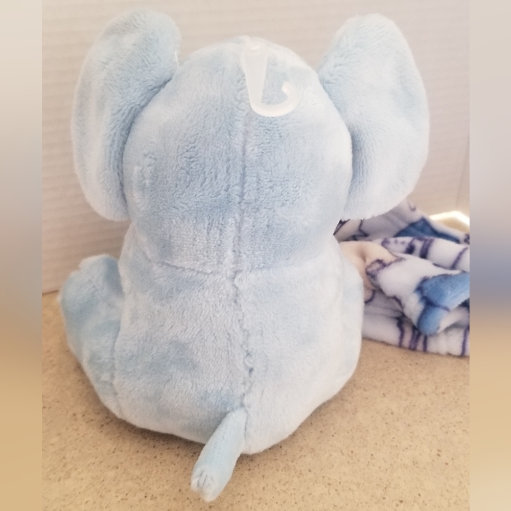 Baby Blue Elephant Lovey with Security Blanket Stuffed Animal NWT - Picture 14 of 15